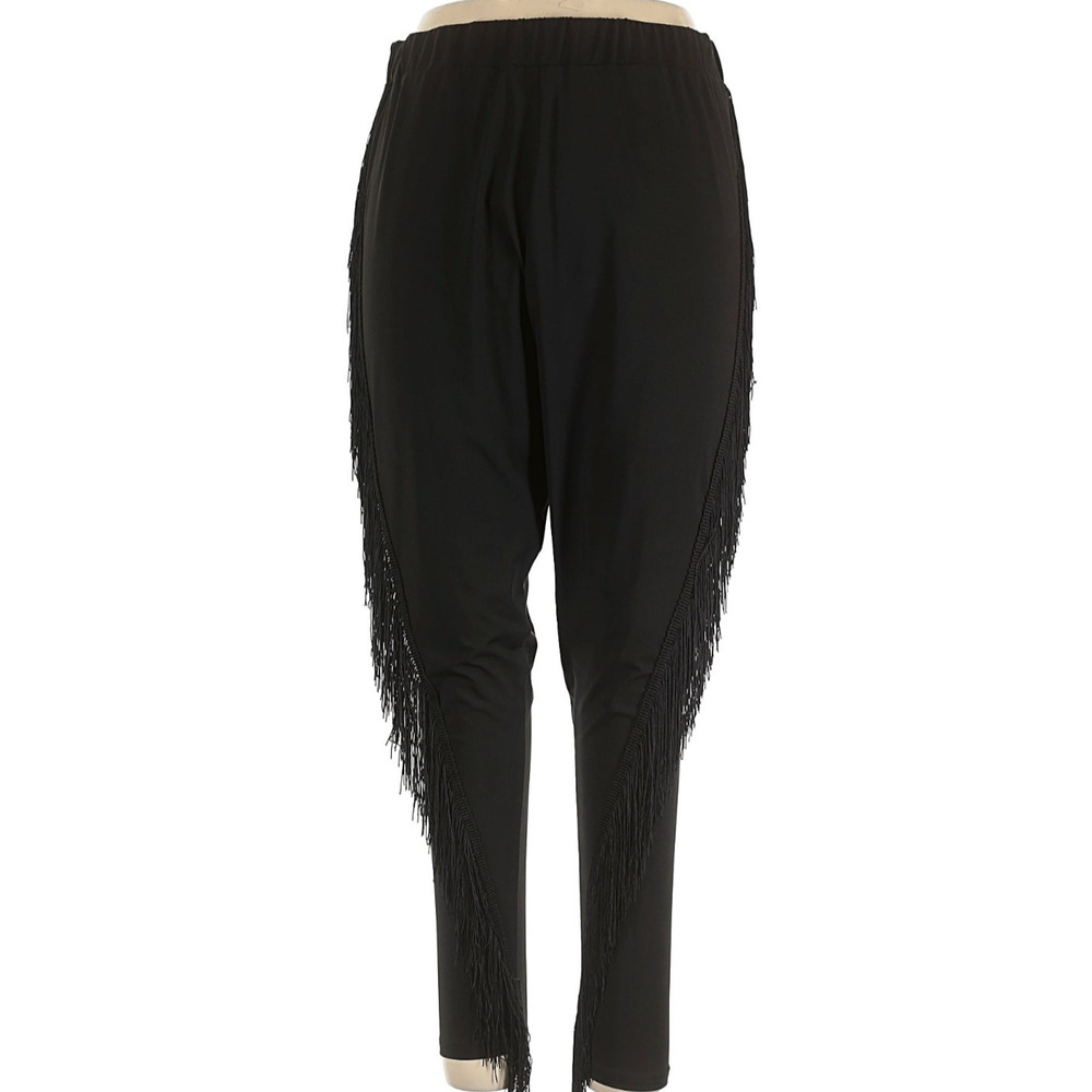 Boho Western Black Fringe Pants Plus Size 18 Boho Western Bootcut High Rise